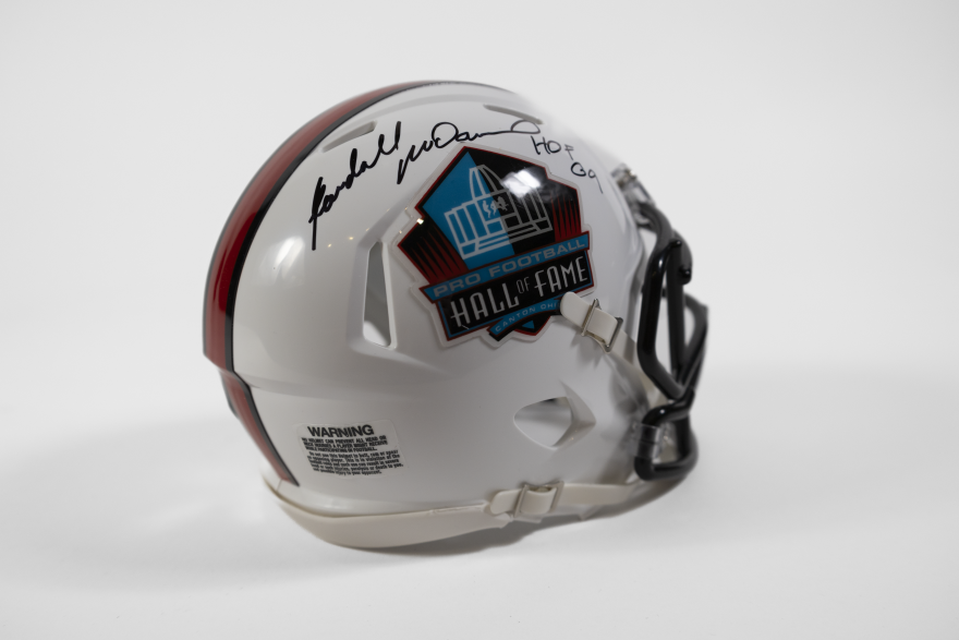 Randall McDaniel Autographed Hall Of Fame Mini Helmet