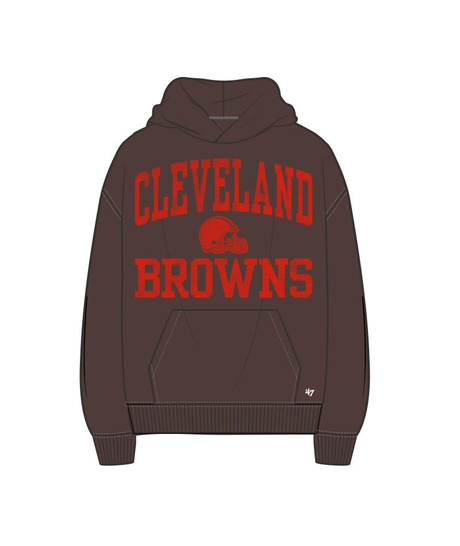 Browns 2026 '47 Brand Men's Campus Stack Arched Foundation Hoodie Pro Football Hall of Fame