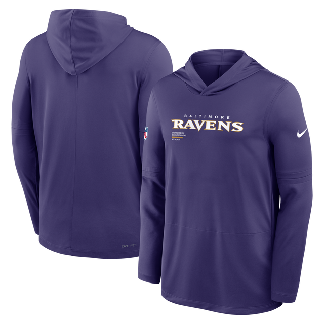 Ravens 2025 Nike Men's Dri-Fit Lightweight Long Sleeve Hoodie Top