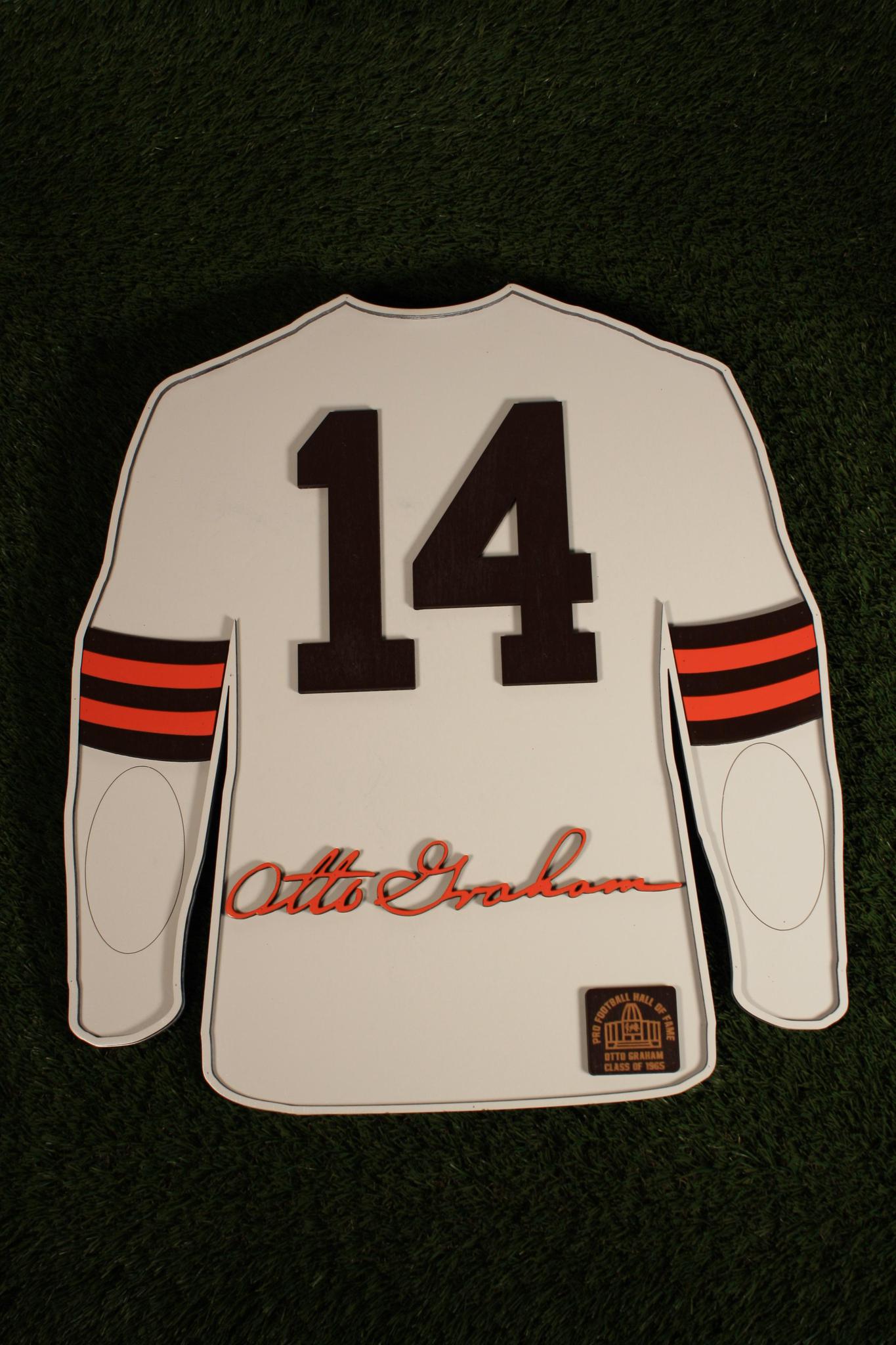 Otto Graham Wood Long Sleeve Jersey 3D Sign - DS