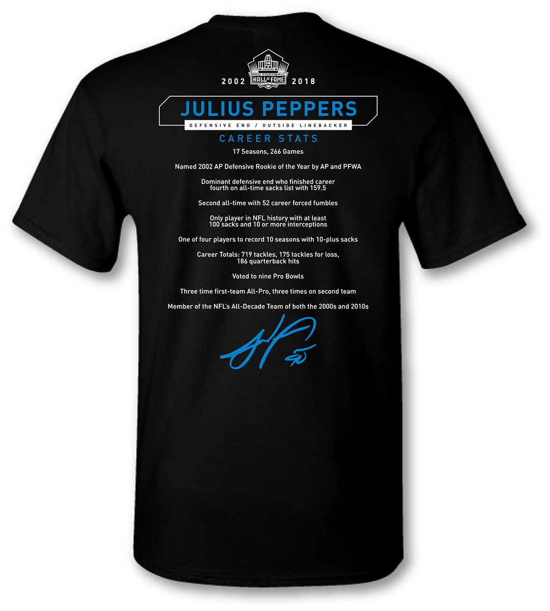 Julius Peppers Class of 2024 Stat T-Shirt