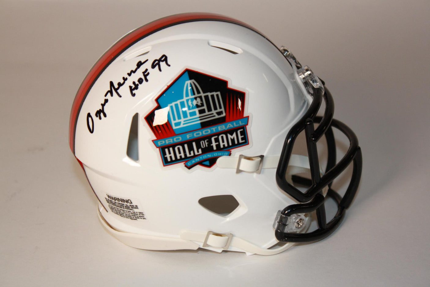 Ozzie Newsome Autographed Hall Of Fame Mini Helmet With HOF Inscription