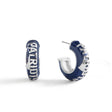 Patriots Puffy Enamel Hoop Earrings