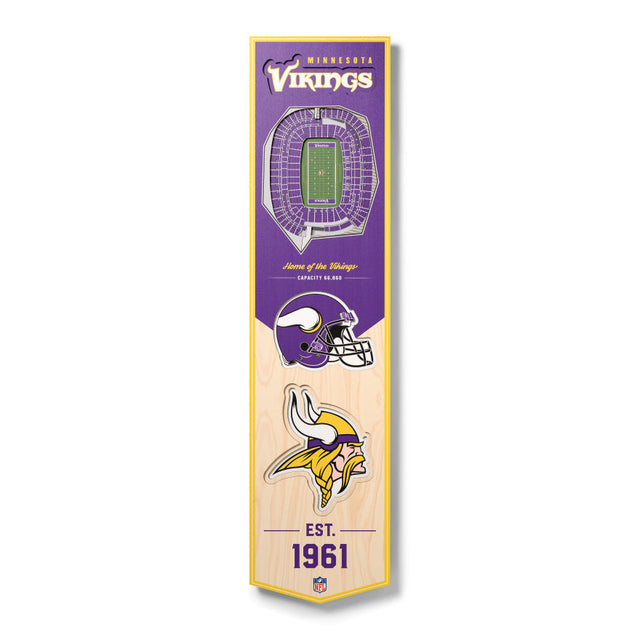 Vikings 8" x 32" 3D Stadiumview Banner