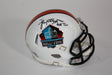 Luke Kuechly Autographed Hall of Fame White Mini Helmet with HOF Inscription