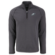 Eagles Cutter and Buck Men's Black Peshastin Eco Fleece Half Zip Pullover