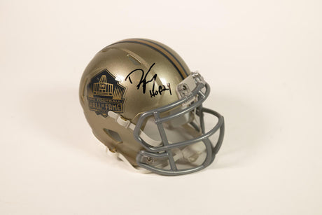 Dwight Freeney Autographed Hall of Fame Gold Mini Helmet