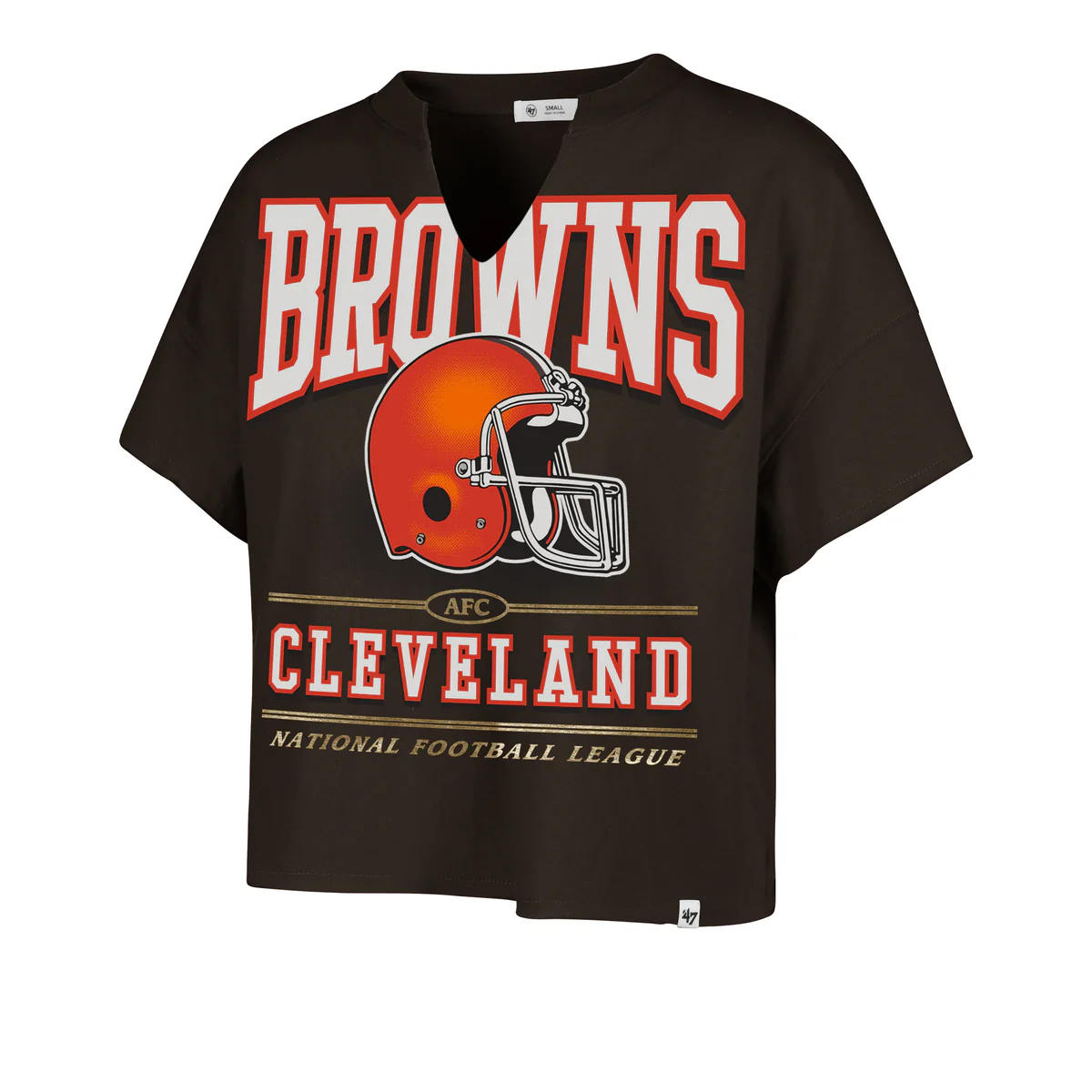 Browns 2025 '47 Brand Women's Elation Oversized Notch T-Shirt