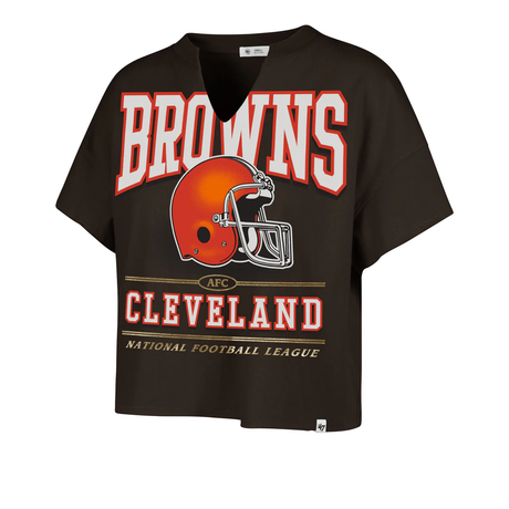 Browns 2025 '47 Brand Women's Elation Oversized Notch T-Shirt