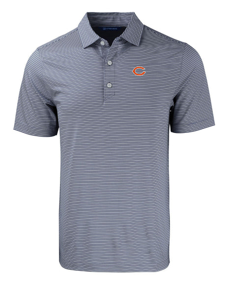 Bears Cutter and Buck Men's Navy Forge Eco Double Stripe Recycled Polo