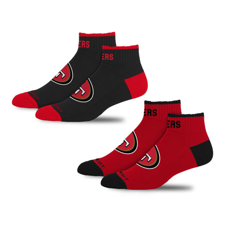 49ers 2025 2-Pack Front & Center Socks
