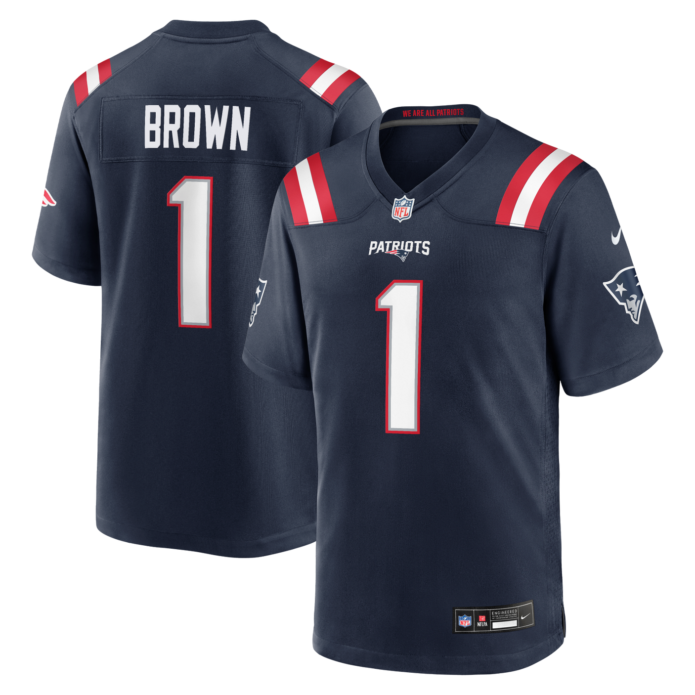 Patriots A.J. Brown 2026 Nike Men's Home Game Jersey (10260823081236)