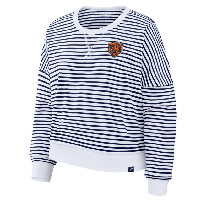 Bears 2026 Fanatics Women's Striped Oversized French Terry Crewneck (10302386897172)