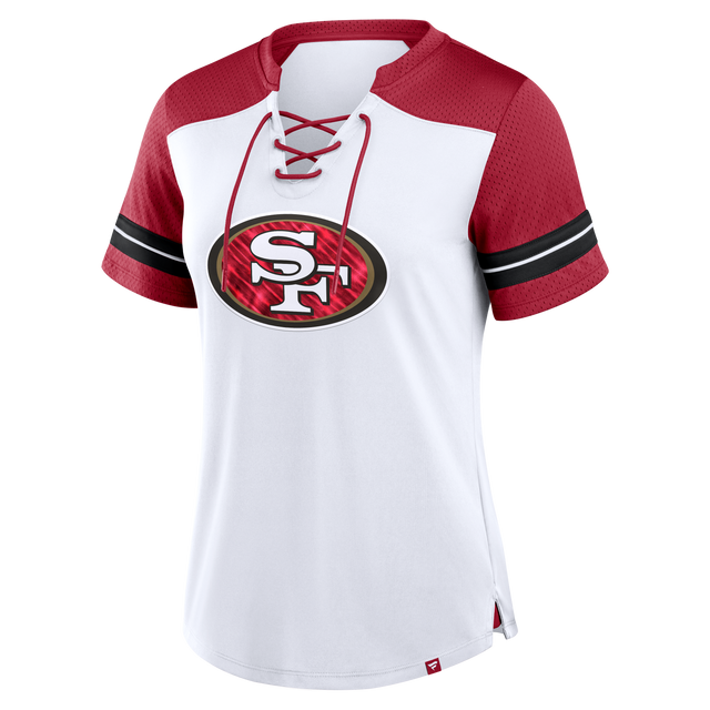 49ers Women's Nike Foiled Fashion Lace Up T-Shirt