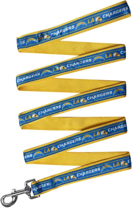 Chargers Pets First Satin Dog Leash Pro Football Hall of Fame