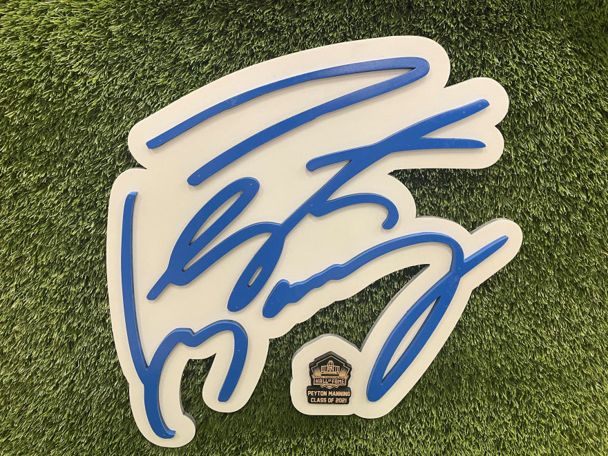 Peyton Manning Colts 3D Alt Signature Color Wall Sign