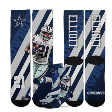 Cowboys Ezekiel Elliott For Bare Feet Player Socks