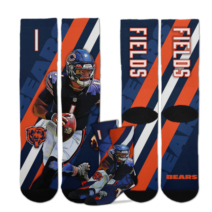 Bears Justin Fields For Bare Feet Player Socks