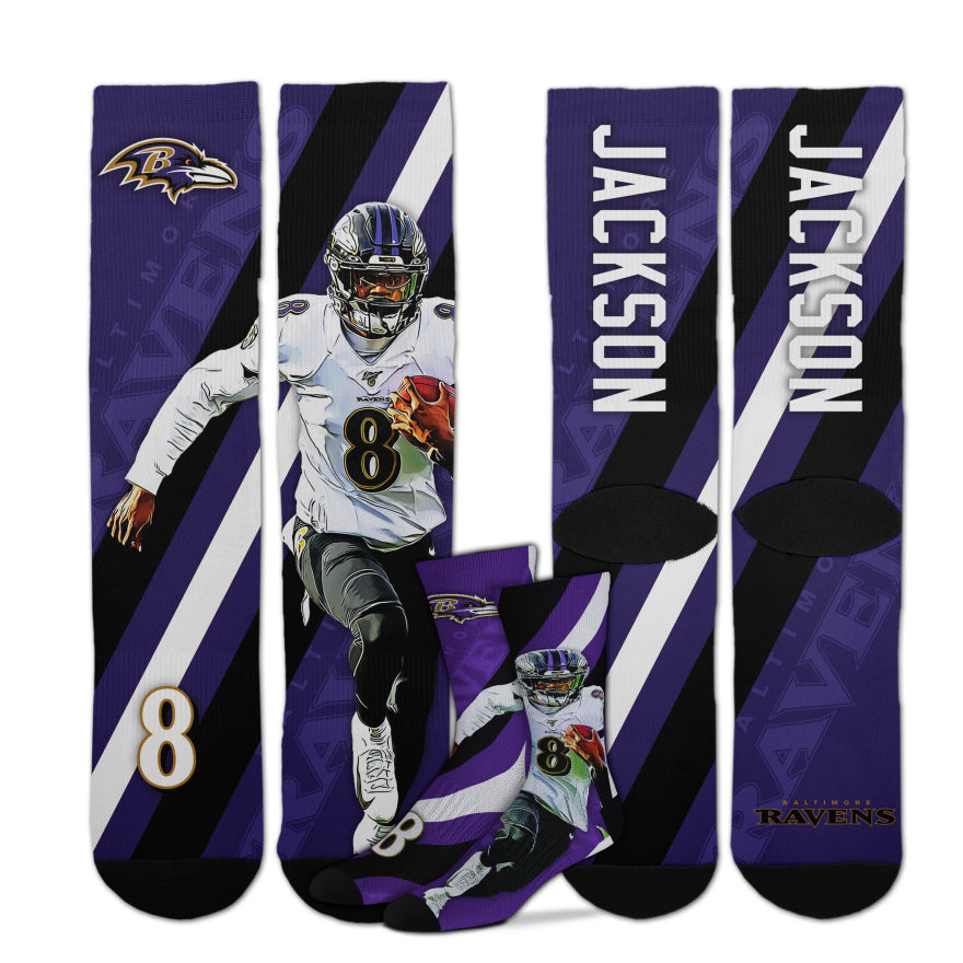 Ravens Lamar Jackson For Bare Feet Player Socks