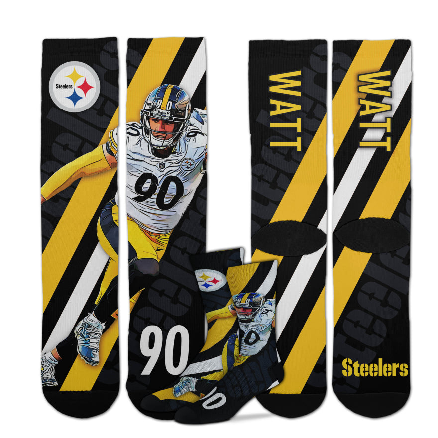 Steelers TJ Watt For Bare Feet Player Socks