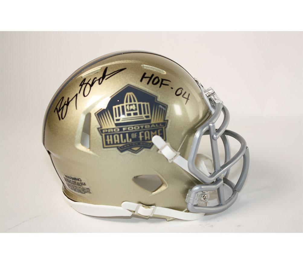 Barry Sanders Autographed Hall Of Fame Gold Mini Helmet