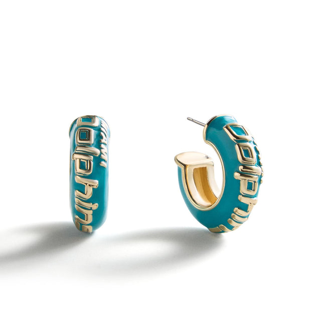 Dolphins Puffy Enamel Hoop Earrings