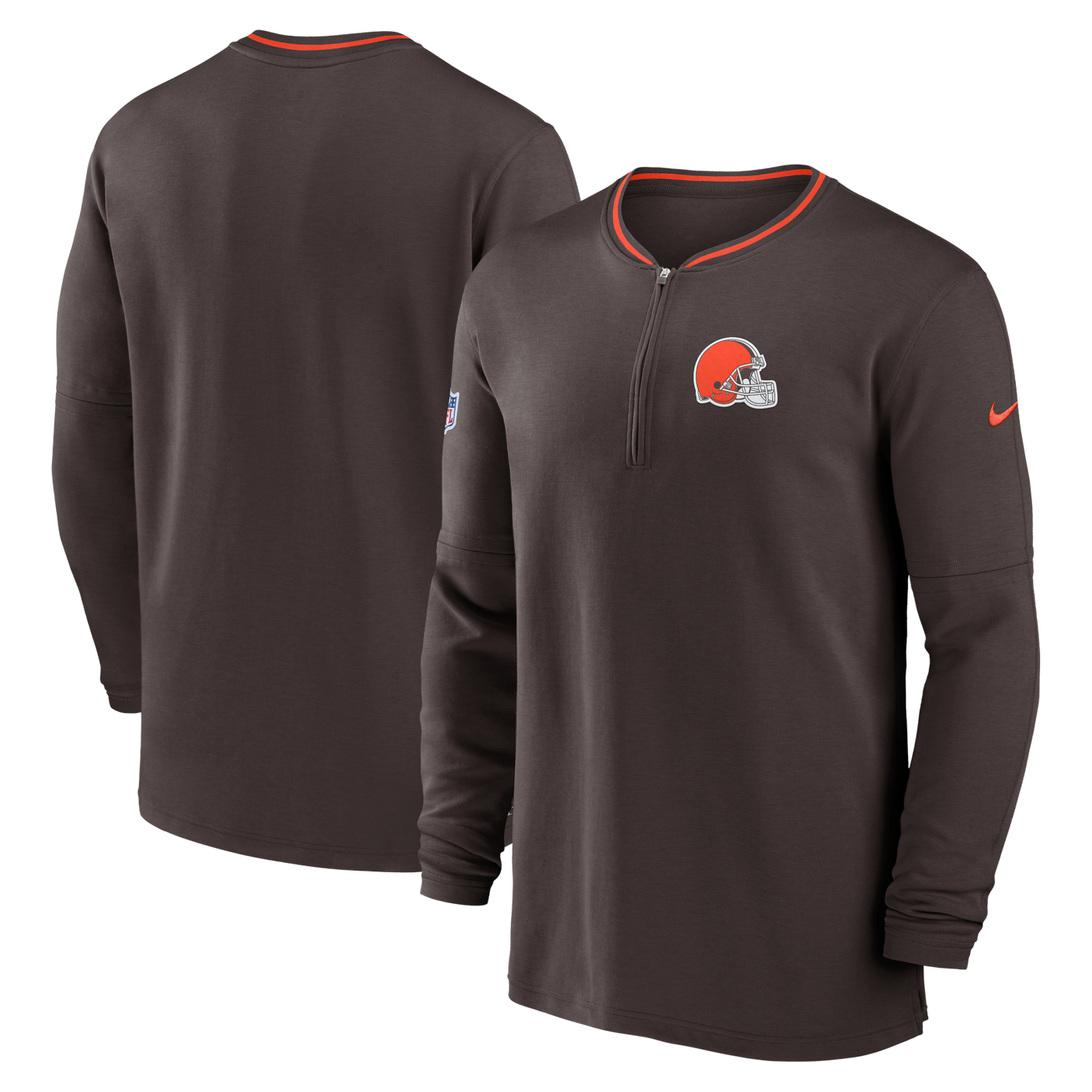 Browns Men's Nike Half Zip Coach's Long Sleeve T-Shirt