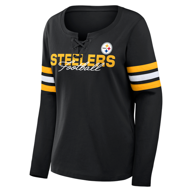 Steelers 2026 Fanatics Women's Lace Up Long Sleeve Top