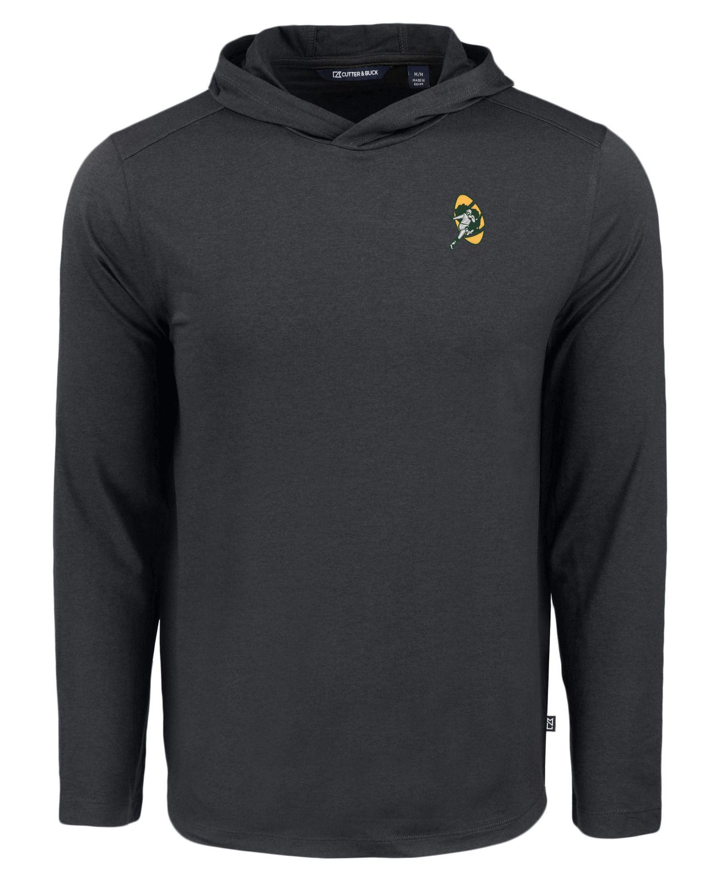 Packers Cutter and Buck Men's Black Coastline Epic Comfort Eco Hooded Shirt