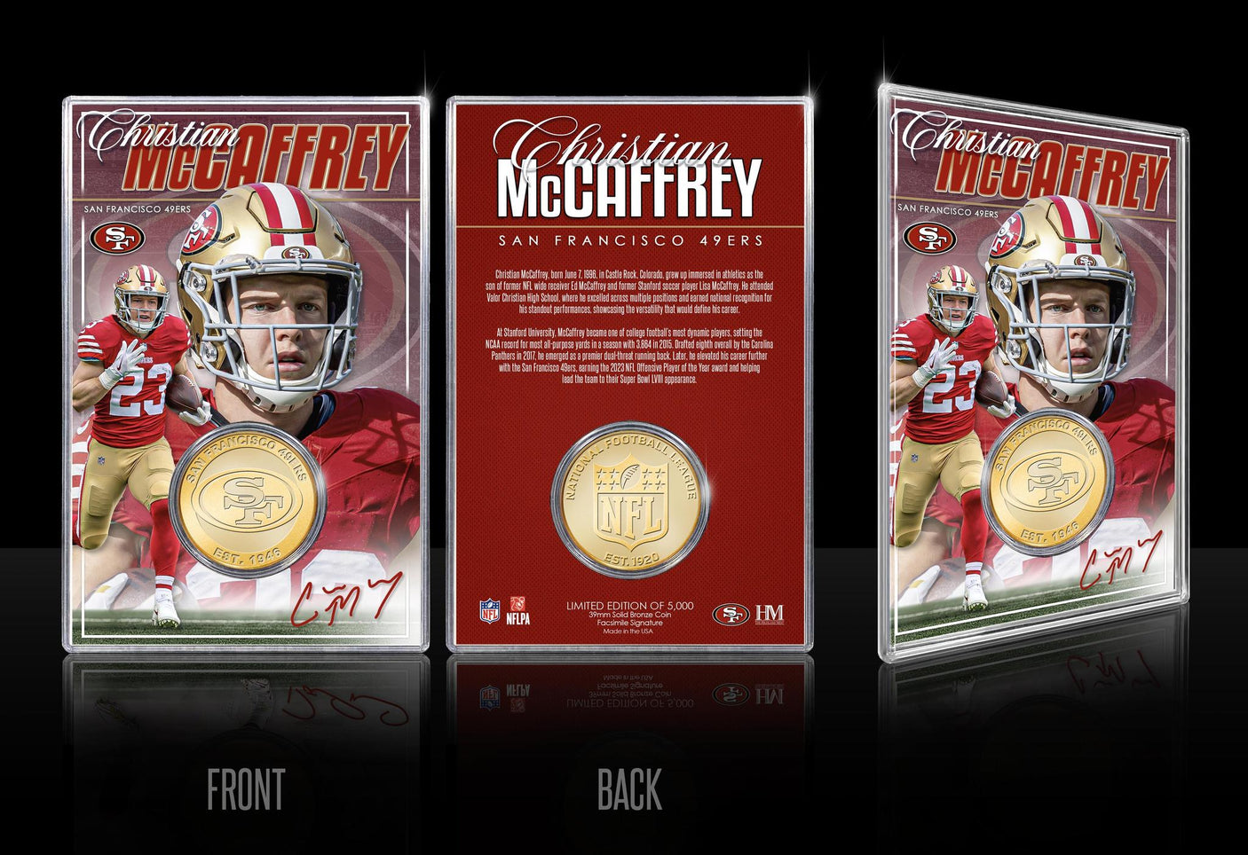 49ers Christian McCaffrey Bronze Coin Card