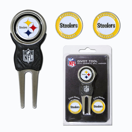 Steelers Divot Tool & Ball Markers Set