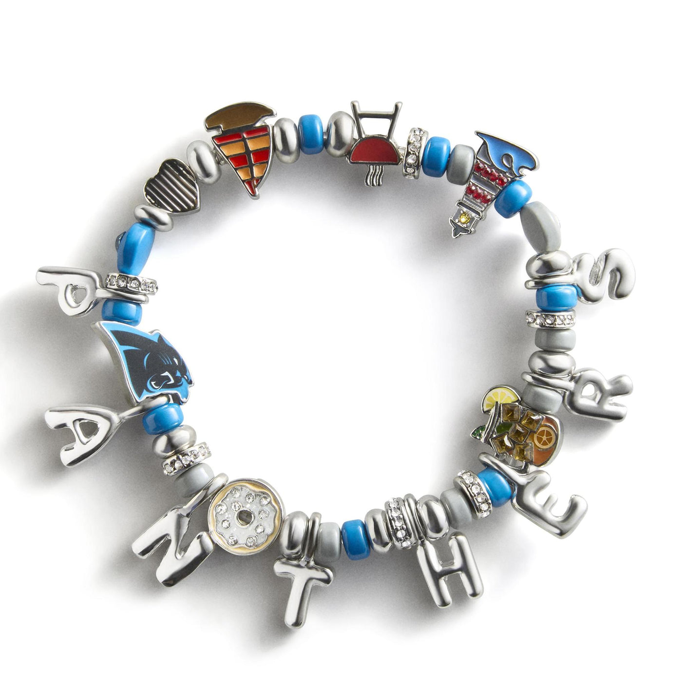 Panthers Motif Beaded Bracelet