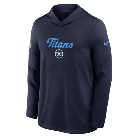 Titans 2026 Nike Men's Rivalries Collection Sideline Dri-FIT Long-Sleeve Hooded Top Pro Football Hall of Fame