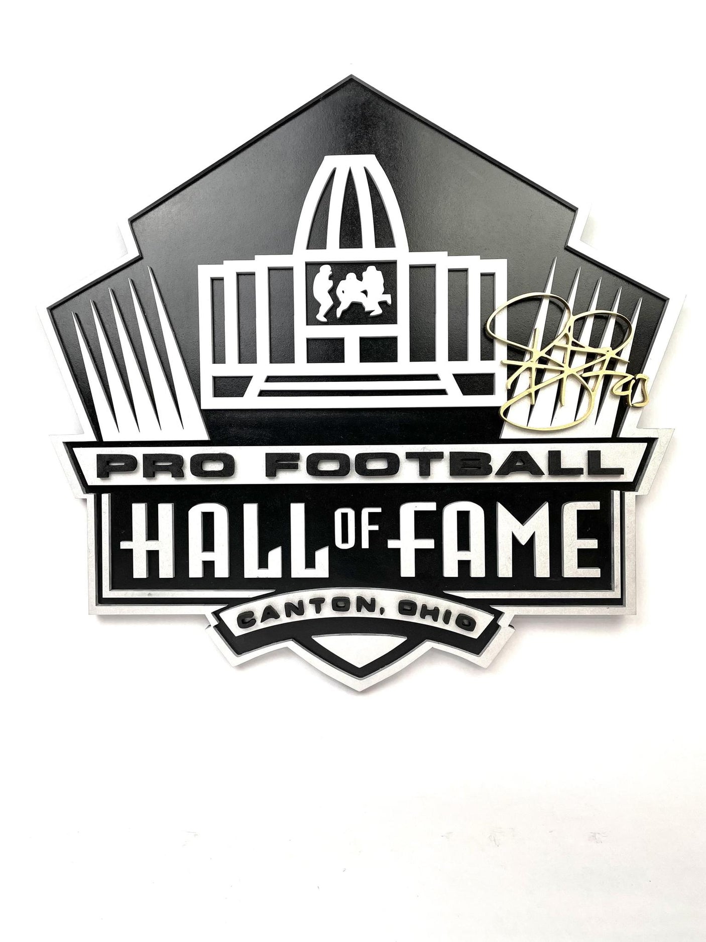3D Hall Of Fame Logo Wall Sign With Gold Jacket Signature (Select Your Hall of Famer)