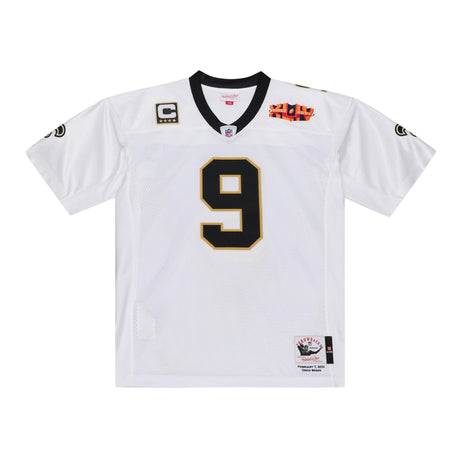 Saints Drew Brees Mitchell & Ness Men's White Authentic Super Bowl XLIV Jersey 2010