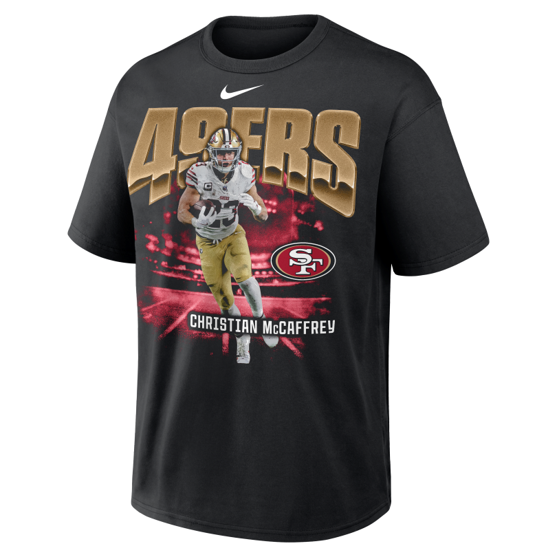 49ers Christian McCaffrey 2026 Nike Men's Loose Fit Heavyweight T-Shirt