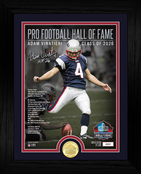 Adam Vinatieri Patriots Class of 2026 Hall of Fame Induction Bronze Coin Photo Mint - DS