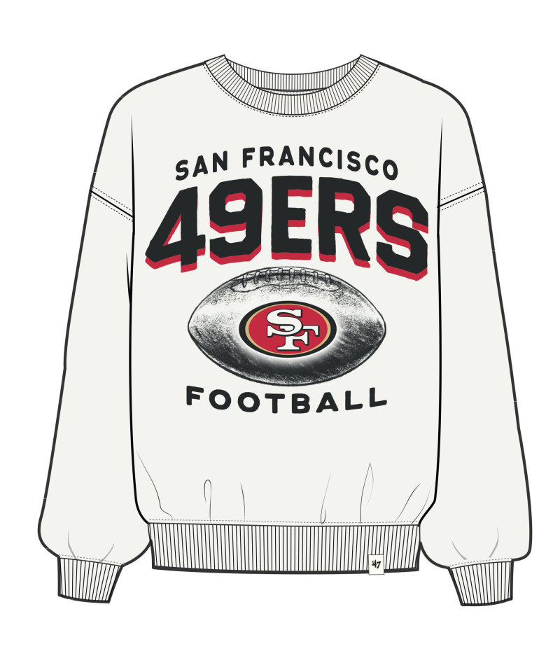 49ers 2025 '47 Brand Women's Arch Cloud Oversized Crewneck