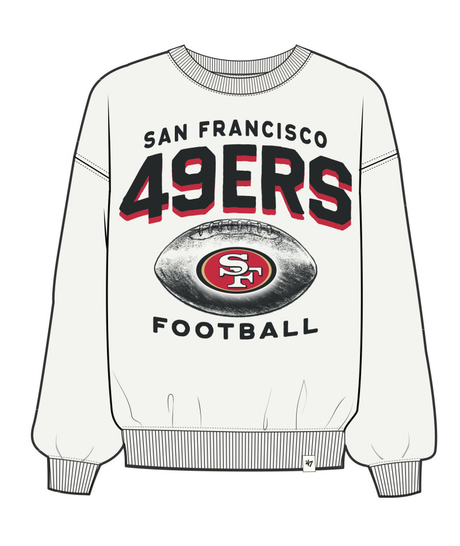 49ers 2025 '47 Brand Women's Arch Cloud Oversized Crewneck