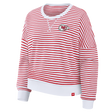 Chiefs 2026 Fanatics Women's Striped Oversized French Terry Crewneck