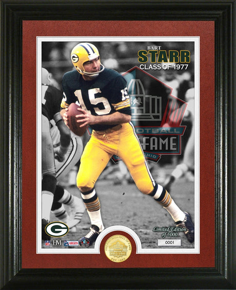 Bart Starr 1977 Hall of Fame Bronze Coin Photo Mint