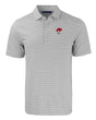 Bills Cutter and Buck Men's Grey Forge Eco Double Stripe Recycled Polo