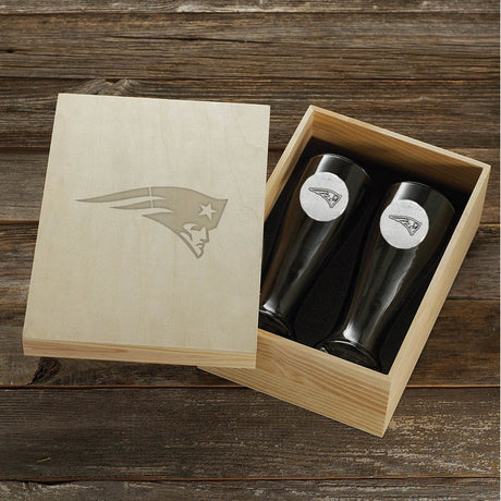 New England Patriots 2-Piece Pilsner Set with Collectible Box