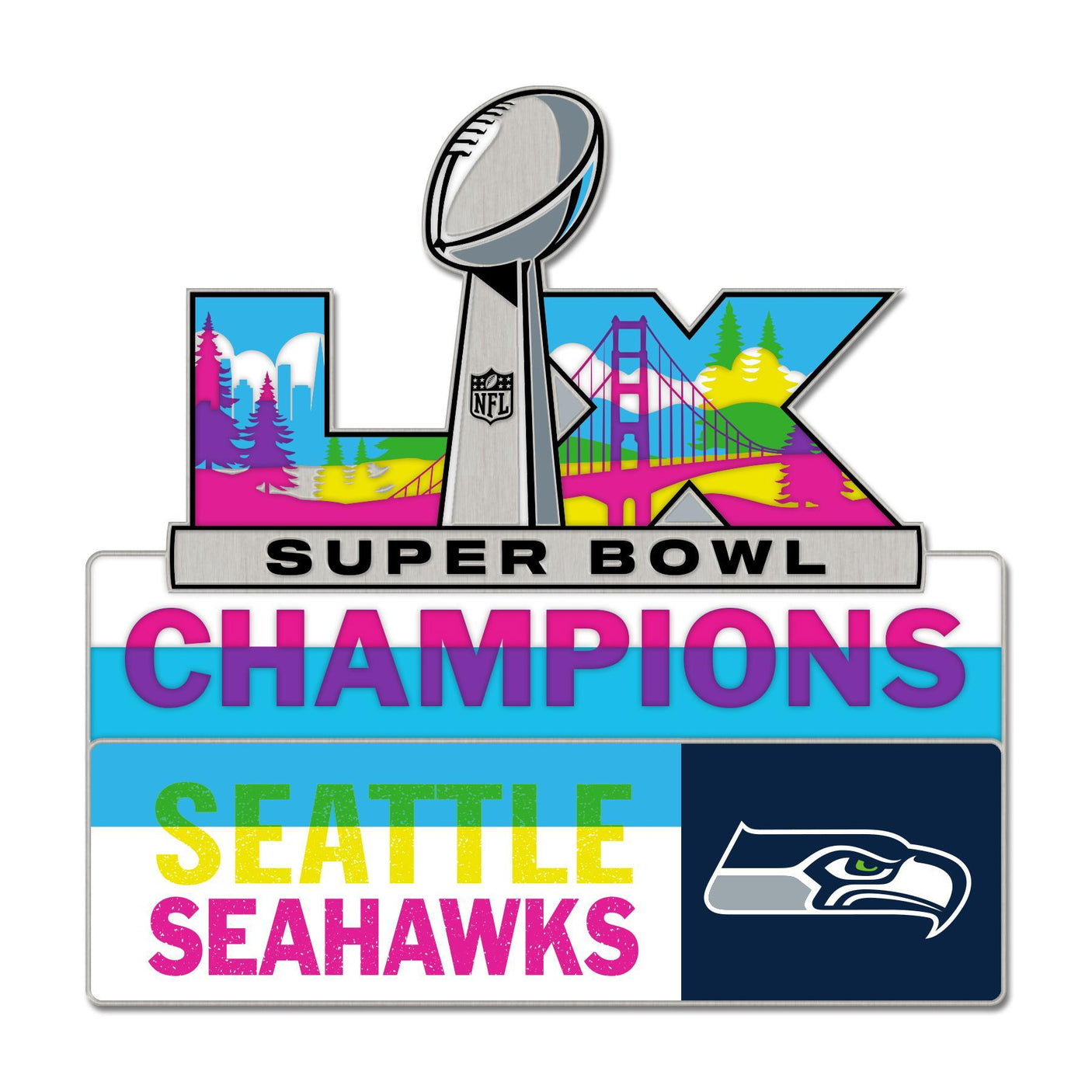 Seahawks Super Bowl LX (60) Champs Collector's Pin Trophy