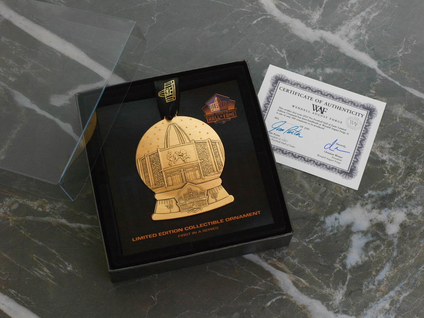 Hall of Fame Limited Edition 2025 Annual Bronze Snow Globe Ornament