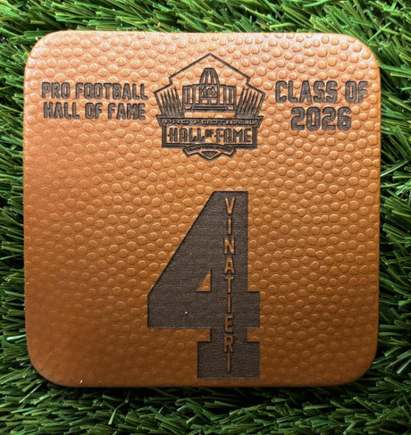 Adam Vinatieri Leather Player Coaster