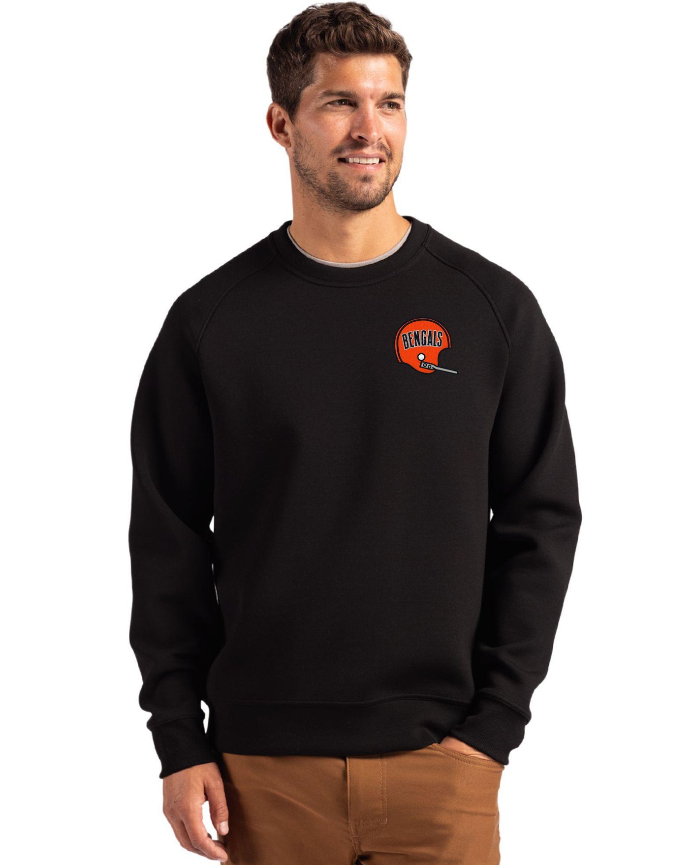 Bengals Cutter & Buck Men's Roam Eco Crew Neck Pullover