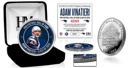 Adam Vinatieri Patriots Class of 2026 Hall of Fame Induction Silver Plated Coin - DS