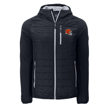 Browns Cutter and Buck Men's Black Rainier PrimaLoft Eco Hybrid Jacket