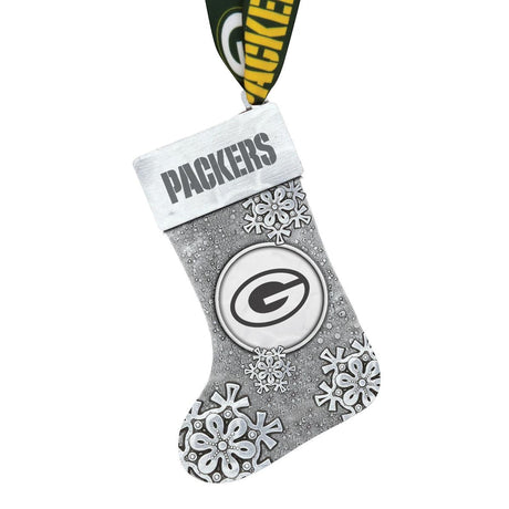 Packers Snowflake Stocking Ornament Pro Football Hall of Fame